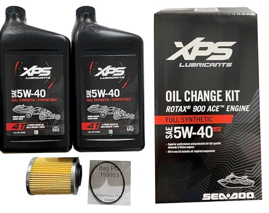 OEM Full Synthetic 5W-40 Engine Oil Change Kit 9779485 Compatible with Seadoo Spark 2up 3up 900 ACE Rotax Models