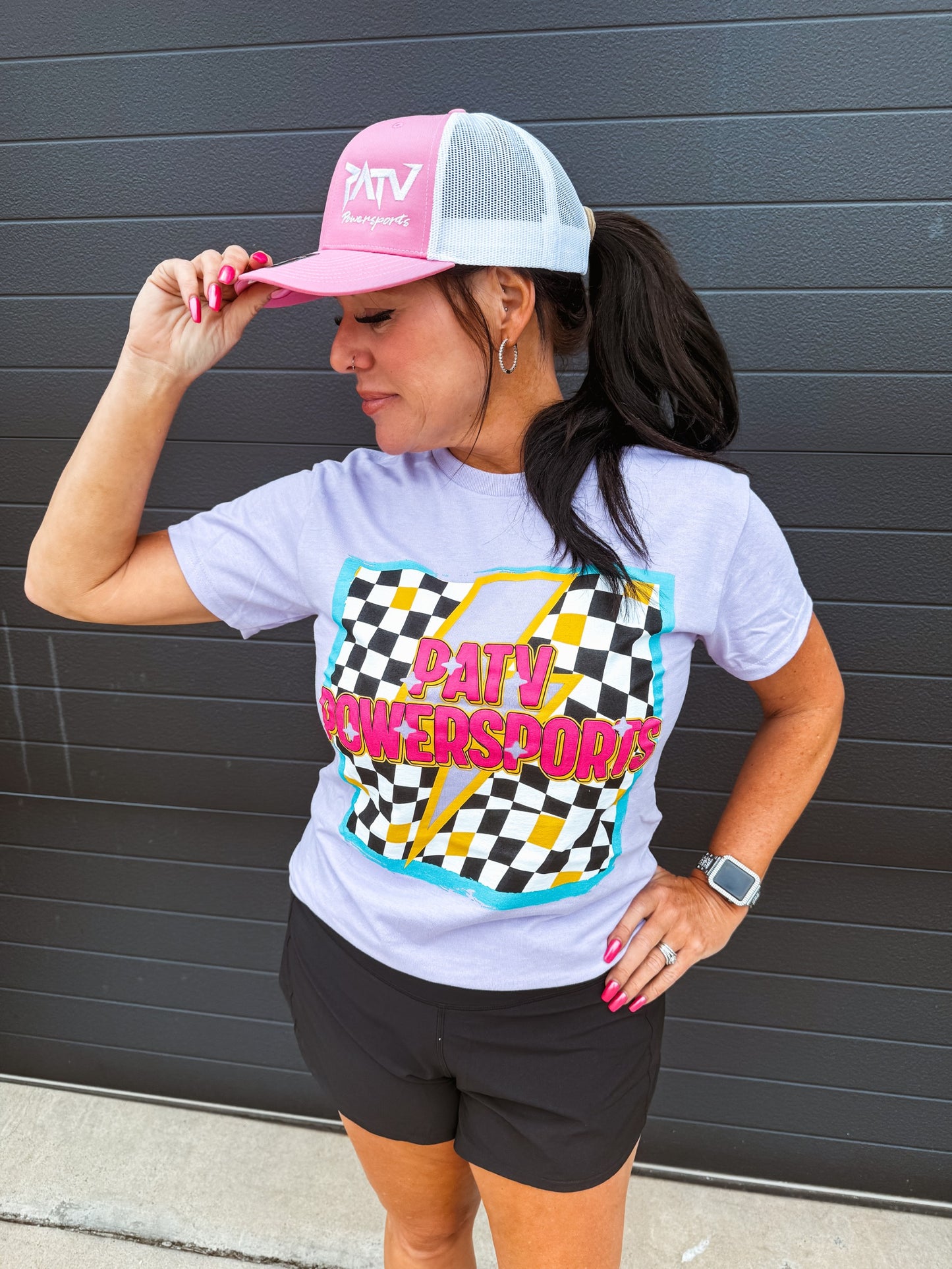 PATV Powersports Women's Retro Checkered T-Shirt