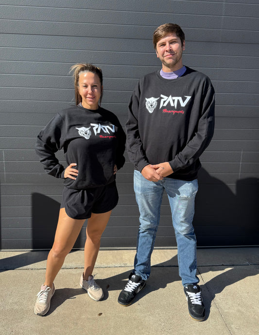 PATV Unisex Black Crewneck with PATV Logo