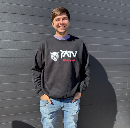PATV Unisex Black Crewneck with PATV Logo